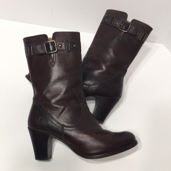 Frye brown boot with buckle - Picture 3 of 12